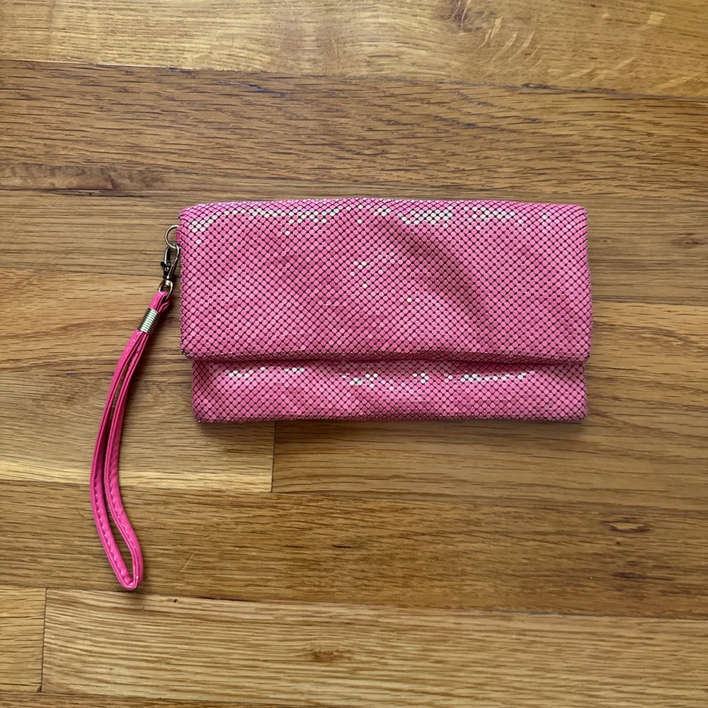 Pink Shimmer Clutch Wristlet
